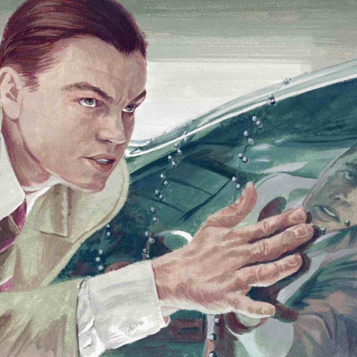 LOGIC MAGAZINE WEB 連載 ビジネス映画学 第6回『アビエイター』レオナルド・ディカプリオ うえむらのぶこ Illustration Nobuko Uemura