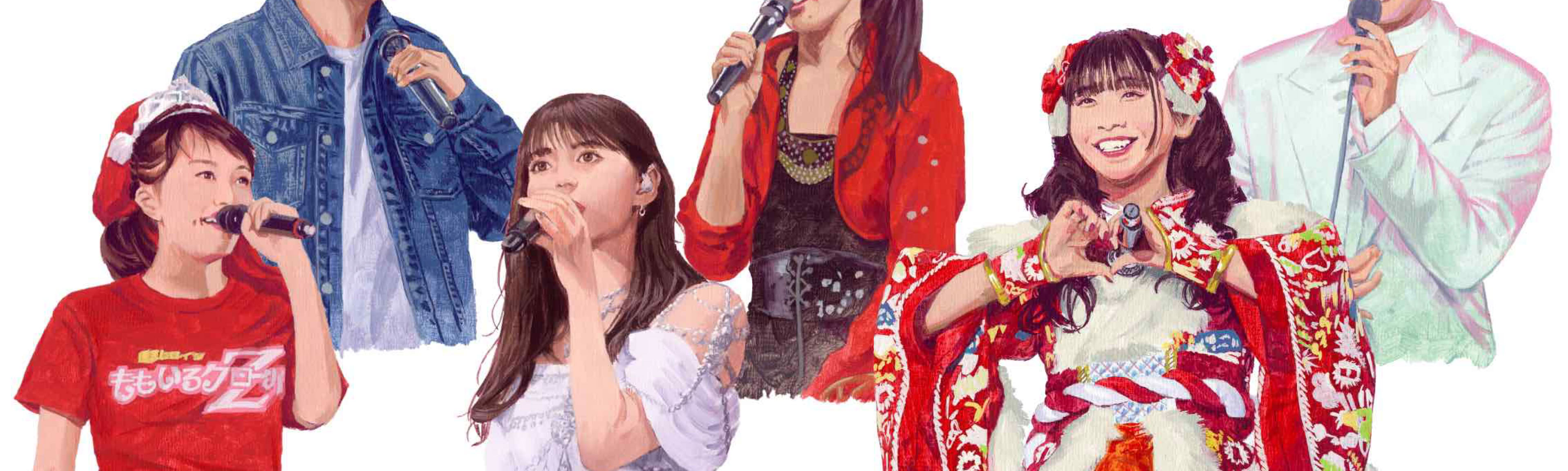 イラスト 齋藤飛鳥 ( 元 乃木坂46 ) , LEO ( BE:FIRST ) ,  古川未鈴 ( 元 でんぱ組.inc ) , 百田夏菜子 ( もいろクローバーZ ) , B.I. ( 元 iKON ) , 道重さゆみ ( 元 モーニング娘。)