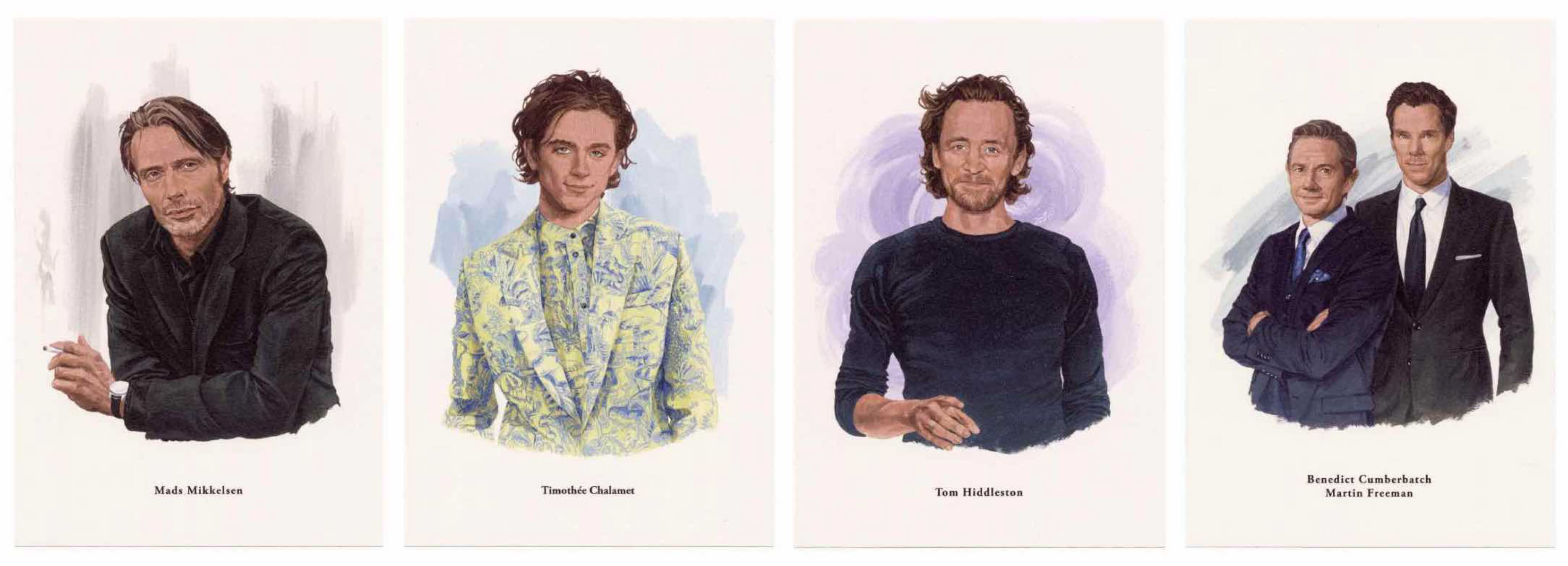 イラスト マッツ・ミケルセン , ティモシー・シャラメ , トム・ヒドルストン , ベネディクト・カンバーバッチ , マーティン・フリーマン
