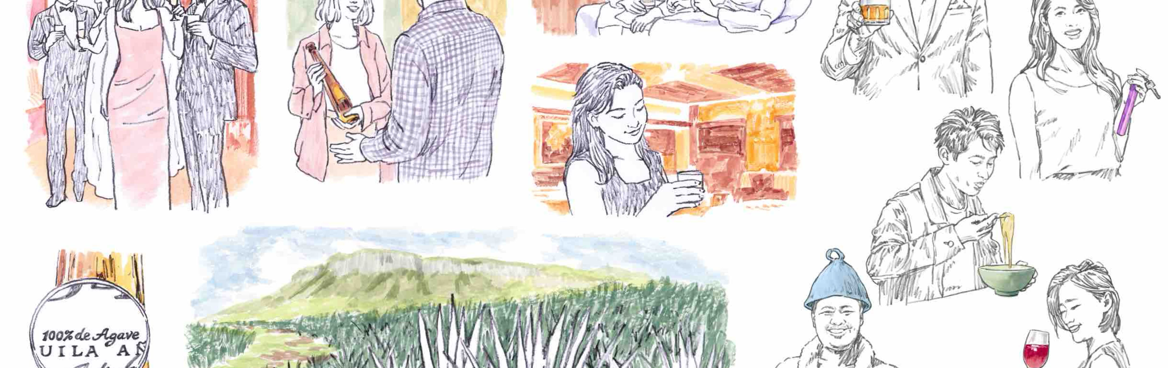 イラスト テキーラ , アガベ , ドン·フリオ 1942 , 