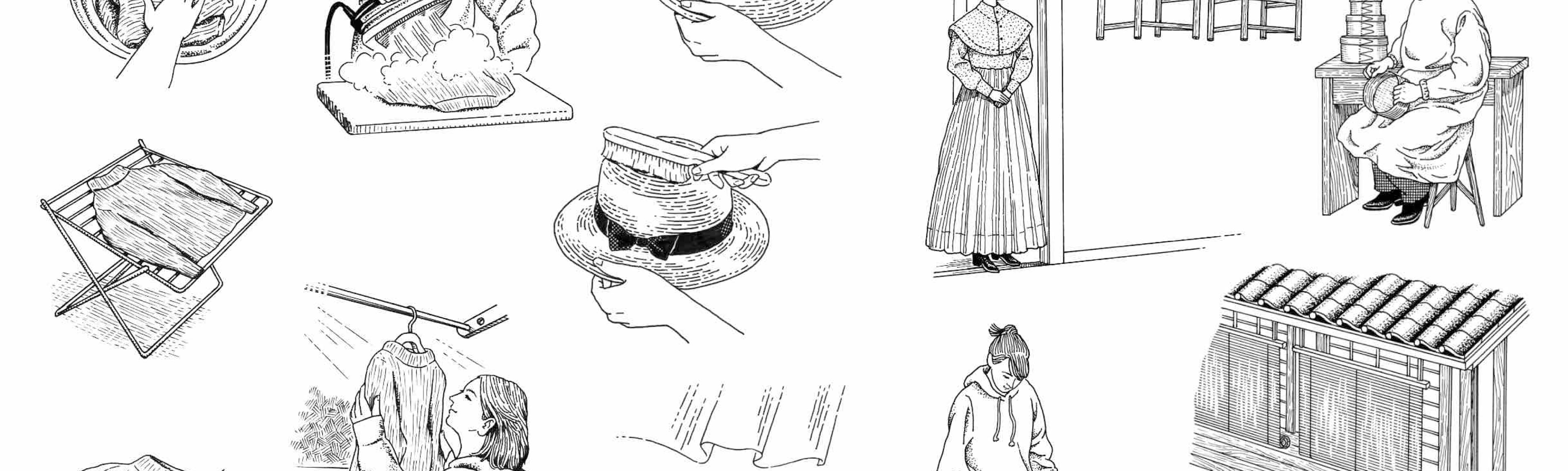 イラスト ※本誌未収録画『Stlling Hus（ステリング・フス）』アンデルセン・アンデルセン オフィス 直営店 , ラダーバックチェア , オーヴァルボックス , エクステンションテーブル , 簾すだれ