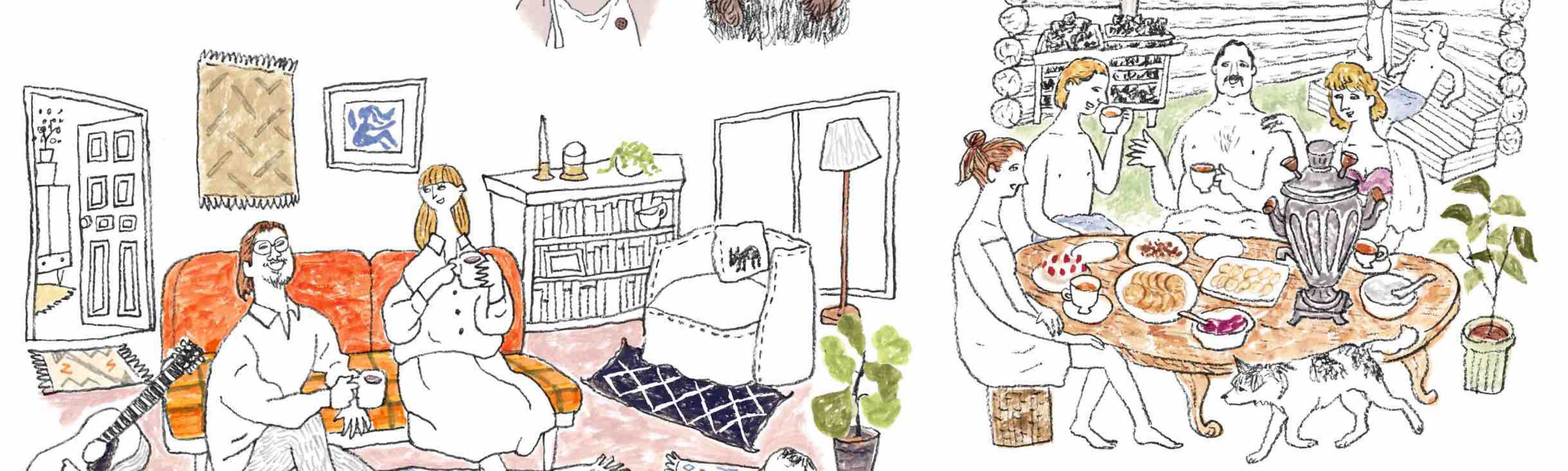 イラスト バーニャ（ロシアのサウナ） , 