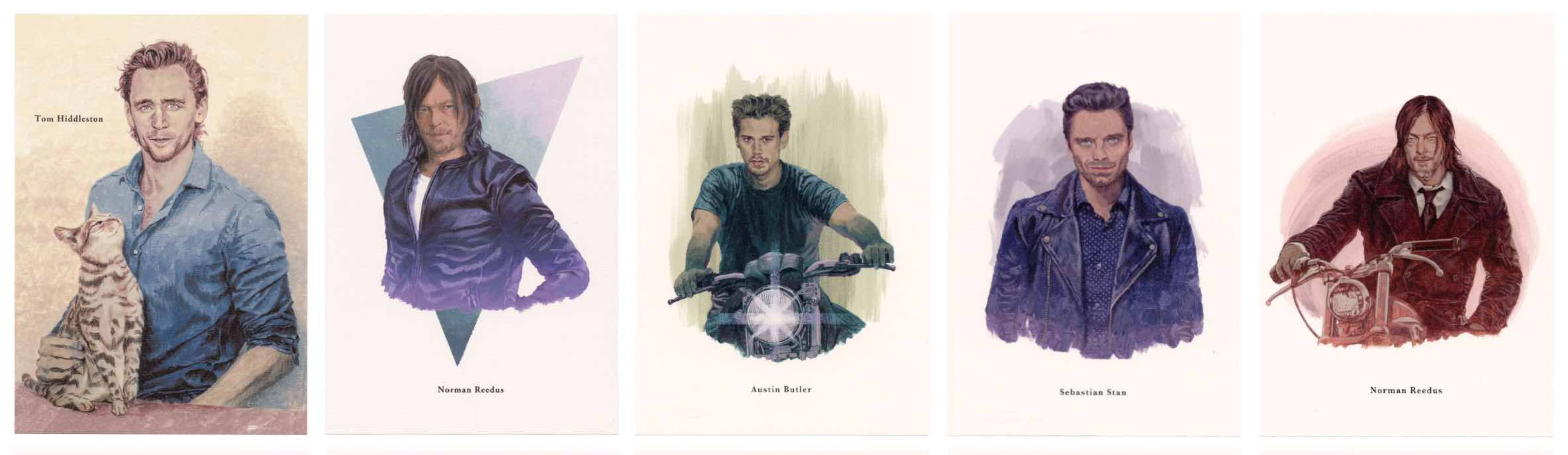 イラスト トム·ヒドルストン , ノーマン·リーダス , オースティン·バトラー , セバスチャン·スタン