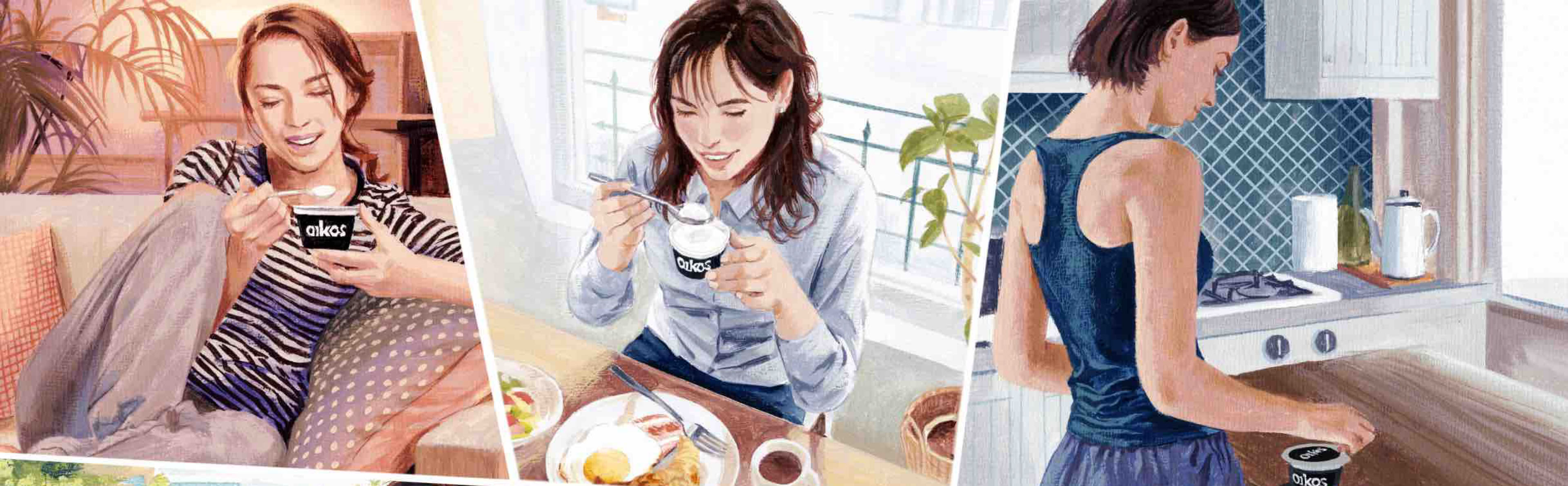 DANONE ダノン oikos オイコス 2023年 店頭販促用 POP / SNS投稿用 イラスト