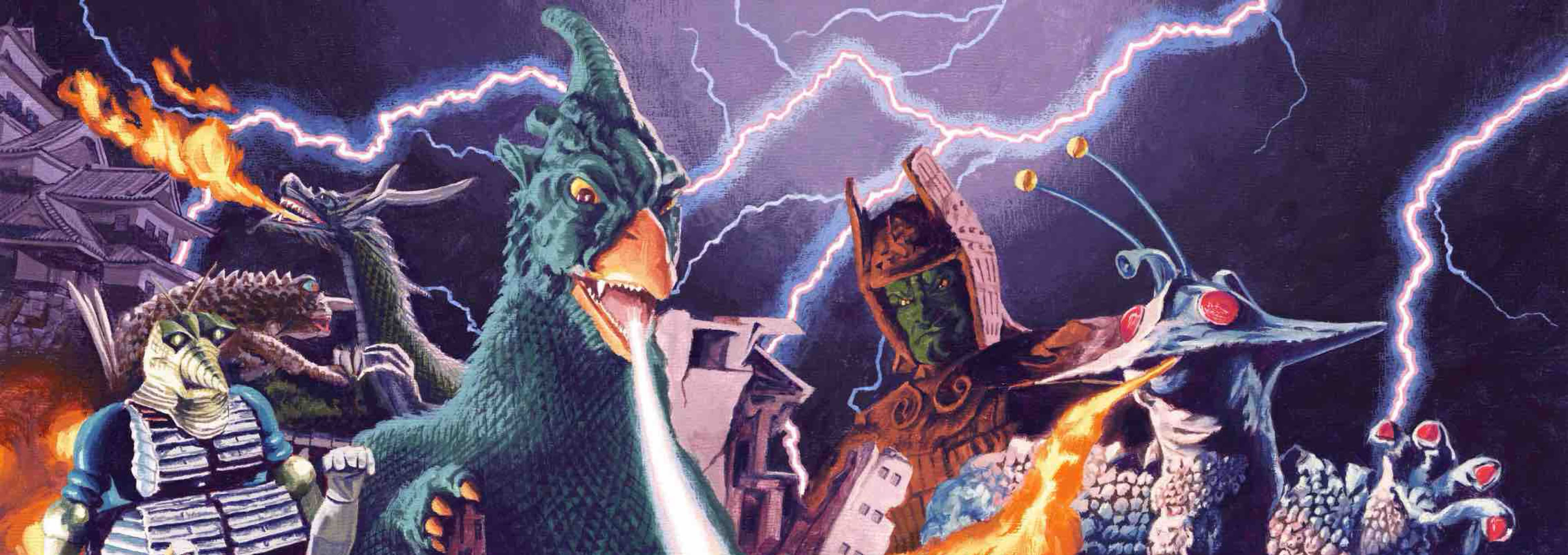 『大巨獣ガッパ』（日活） , 『宇宙大怪獣ギララ』（松竹） , 『地球防衛軍』（東宝）モゲラ , 『大魔神』（大映） , 『フランケンケンシュタイン対地底怪獣』（東宝）バラゴン , 『フランケンシュタインの怪獣サンダ対ガイラ』（東宝） , 『キングコングの逆襲』（東宝）メカコングとゴロサウルス , 『怪竜大決戦』（東映）大蝦蟇と大龍 , イラストレーション うえむらのぶこ